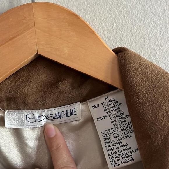 Chrysantheme Vintage Wool & Leather Vest - Picture 3 of 8